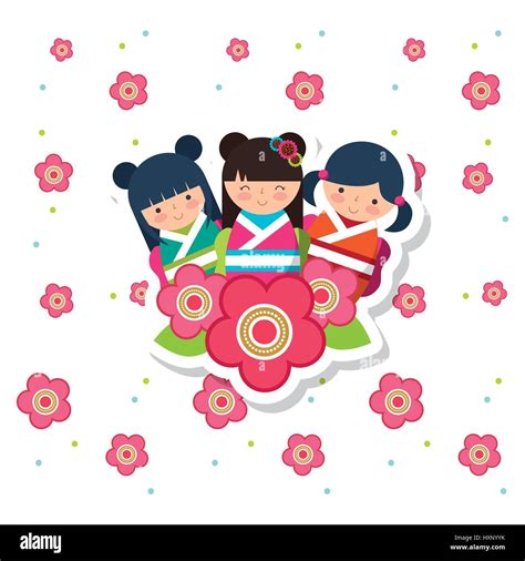 japanese girls design stock vector image and art alamy