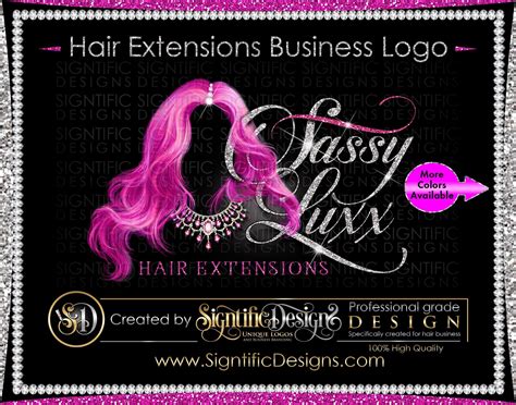 Hair Extension Logo Hair Glitter Logo Packaging Logo Hair Etsy Hair