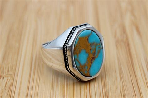 Turquoise Men S Ring Handmade Ring Turkish Handmade Etsy In 2021