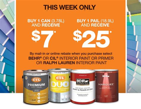 The Home Depot Canada Paint Coupons Receive Up To 25 With Online Rebate When You Purchase Behr