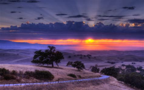 Nice Image Of Sunset Wallpaper Of Field Road Imagebankbiz