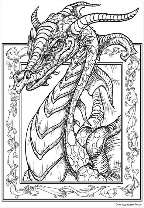 Dragon Head Coloring Page 145 Svg File For Diy Machine