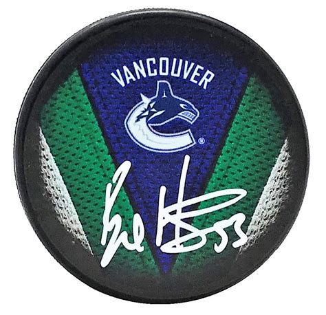 bo horvat autographed vancouver canucks stitch puck house of hockey