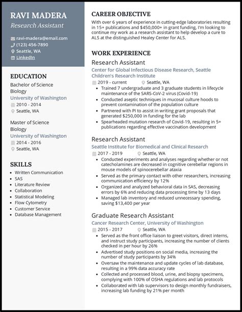 7 Real Research Assistant Resume Examples That Worked In 2024