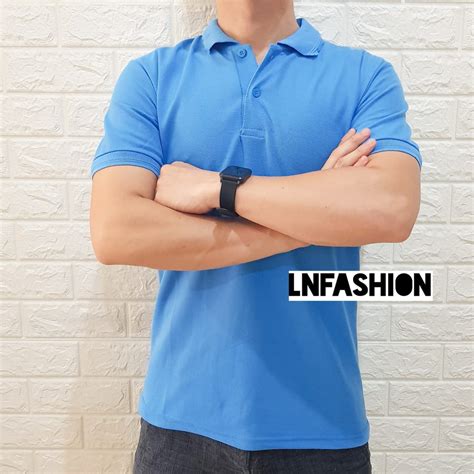 Jual Kaos Kerah Polo Shirt Polos Pria Cowok Polo Shirt Unisex Hitam Kaos Polo Polos Baju