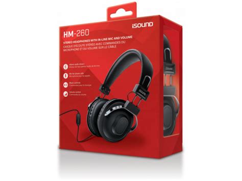 Isound Hm 260 Stereo Headphone With Inline Mic Black 845620055210