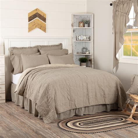 These country designed bedding sets and bedroom decor offer a farmhouse feel to any home. Sawyer Mill Ticking Stripe Quilted Coverlet by VHC Brands ...
