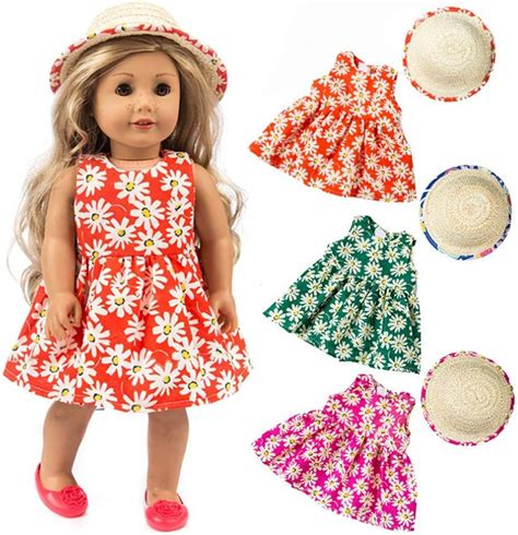American Girls Doll Ropa Muñecas Fashion Y Accesorios Doll Ropa Set Rosa Vestido Floral Para