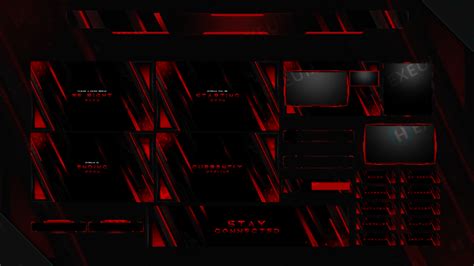 Spike Red Animated Twitch Overlay Package Hexeum