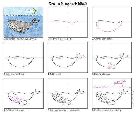 Color it in and tackle something new. Draw a Humpback Whale · Art Projects for Kids