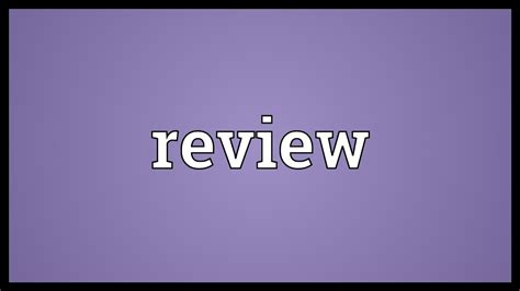 Review Meaning - YouTube