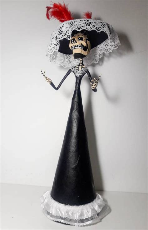Catrina Paper Sculpture Papier Mache Papercraft Day Of The Etsy