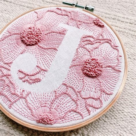 Unique craft supplies and diy home decor. Floral Letter J Hand Embroidery Pattern / Digital | Etsy ...