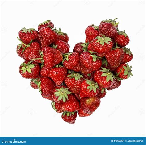 Fresh Ripe Strawberries In Heart Shape Stock Image Image Of Season