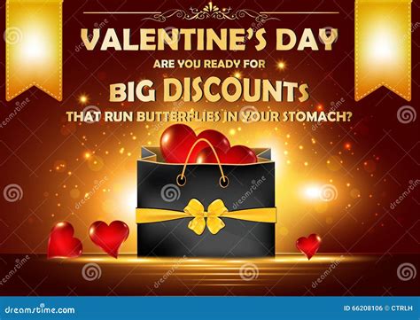 Valentine S Day Advertising Poster Stock Illustration Illustration Of Valentines Selling