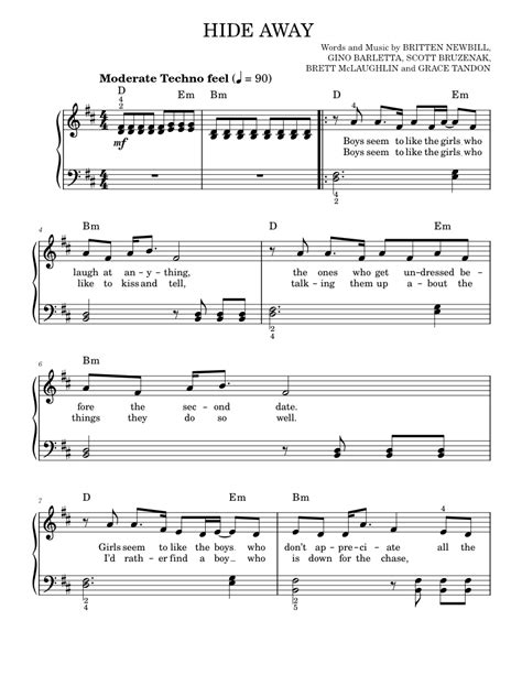 Hide Away Sheet Music For Piano By Daya Official