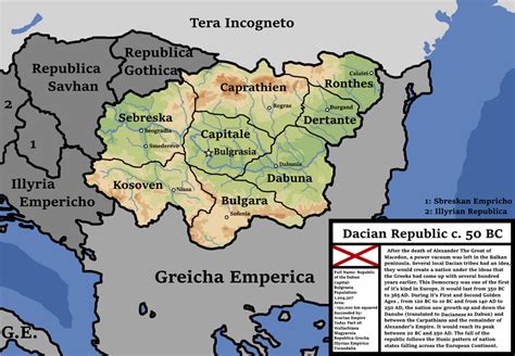 Map Of The Republic Of Dacia Circa 50 Bc Imaginarymaps