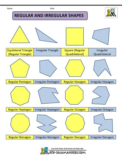 Polygon Shapes Regular And Irregular Shapes Col In 2023 Printable