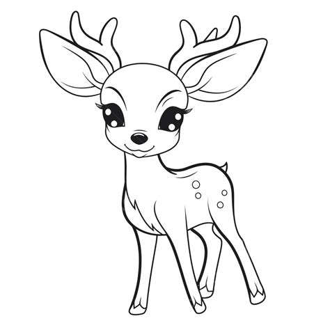 Cute Baby Deer Coloring Page Outline Sketch Drawing Vector Cute Goat