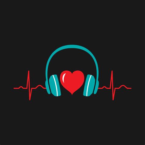 Heartbeat Heart Headphones Music Lover Concert Musician Heartbeat