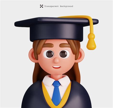 Premium Psd 3d Render Of A Female Graduate Student Characters