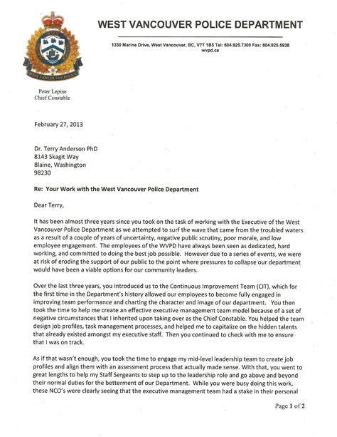 Sample Letter Of Recommendation For Police Chief • Invitation Template