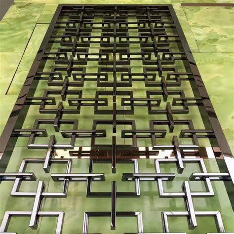 China Laser Cut Screen Room Divider Panels With Bronze Gold Stainless