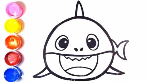 How To Draw Baby Shark Easy Drawing And Coloring Pages For Kids