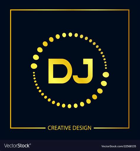 Initial Letter Dj Logo Template Design Royalty Free Vector