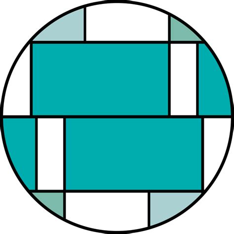 Green Square Color Blocks Circular Mat Tenstickers
