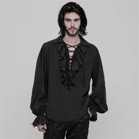 Luxuriöse und prächtige viktorianische hochzeitskostüm. Rüschenhemd im Destroyed Look mit Ballonärmeln ...