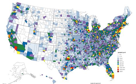 the population density of the us by county r mapporn