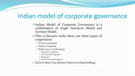 Indian Model Of Corporate Governance Ppt