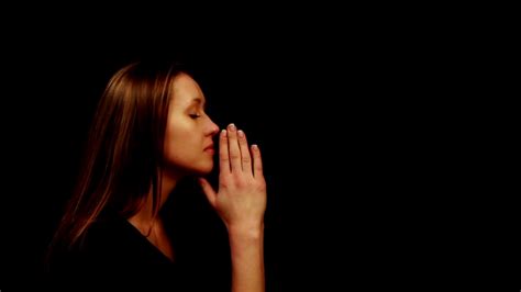 Woman Praying On Black Background Stock Footage Sbv Storyblocks