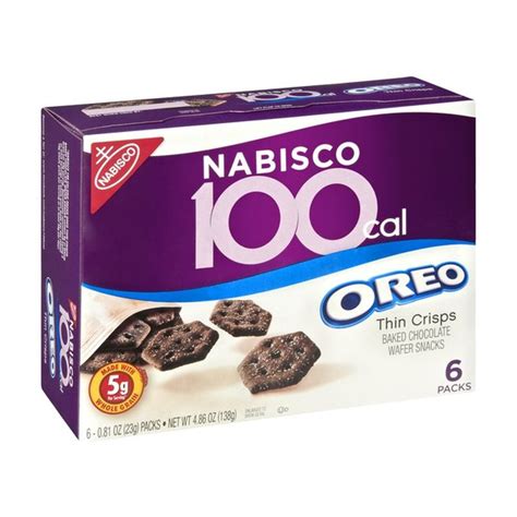 Nabisco 100 Calorie Oreo Thin Crisps Baked Chocolate Wafer Snacks 6