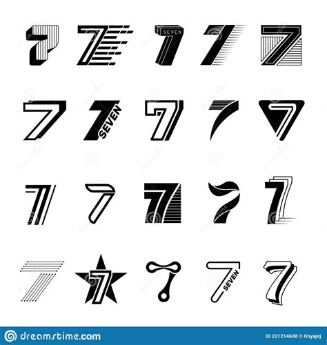 Seven Logo Business Graphic Templates Of Alphabet Letters Number For
