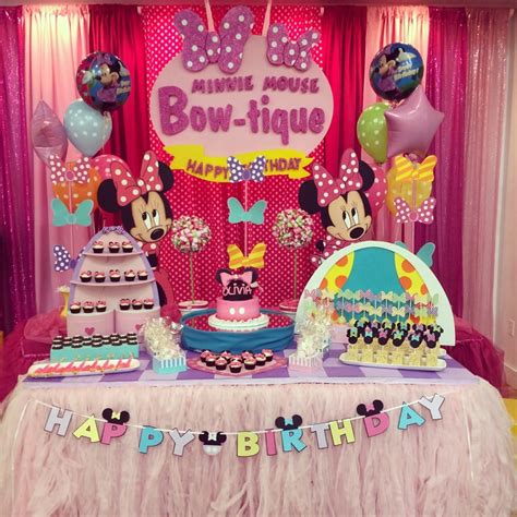 Minnie Bowtique Theme Party Happy Bday Olivia Yelp