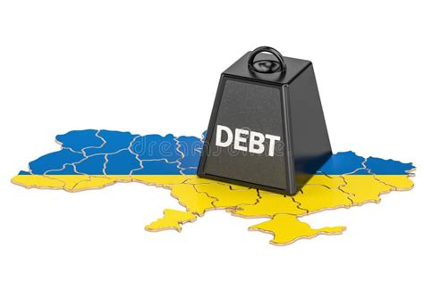 ukrainian national debt or budget deficit financial crisis concept 3d rendering stock