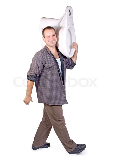 Man Wearing A Toilet Stock Image Colourbox