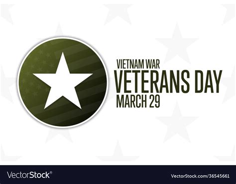 National Vietnam War Veterans Day March 29 Vector Image