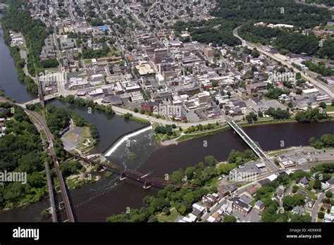 Aerial View Of Easton Pennsylvania And Phillipsburg New Jersey Us