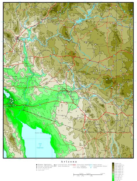 Arizona Map Topographical