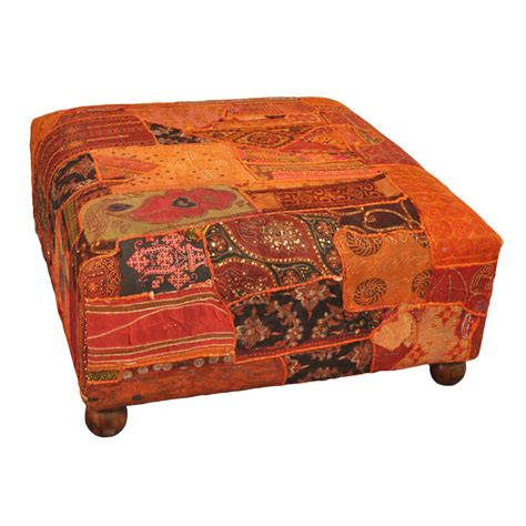 This post has all the details. Square Colorful Patchwork Ottoman: Fabric Ottoman Coffee Table