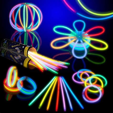 Outung Glow Sticks Bracelets Mixed Colors100 Pieces 8 Glow Stick Party Pack With Connectors To