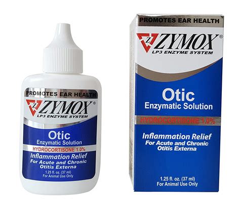 zymox otic ear drops (UK stock) with 1% HC for acute otitis in dogs