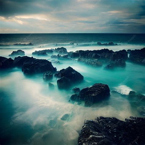 Premium Photo Ocean Waves Breaking On The Rocks