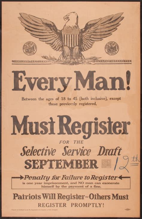 Every Man Must Register For The Selective Service Draft Museum Of Fine Arts Boston
