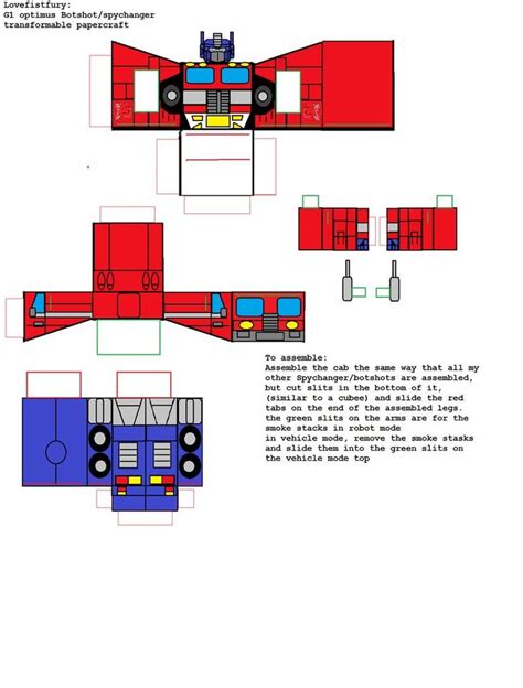 Transformable Papercraft Botshots G1 Optimus Prime By Lovefistfury