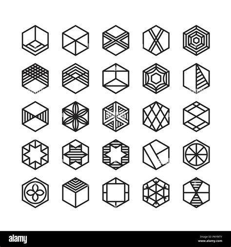 Hexagon Geometric Vector Icon Ornament Stock Vector Image And Art Alamy