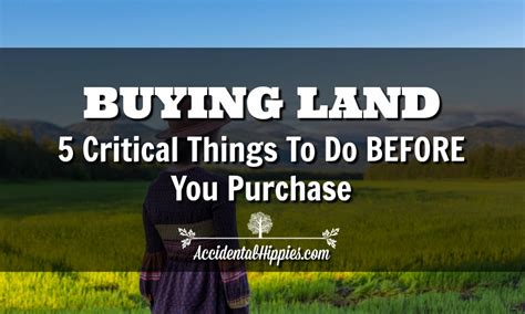 Buying Land Critical Things To Do Before You Purchase Accidental